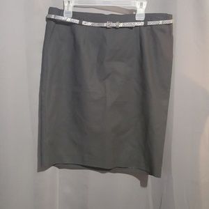 VAN HEUSEN STUDIO BASIC BLACK SKIRT  BELT NWT SZ12